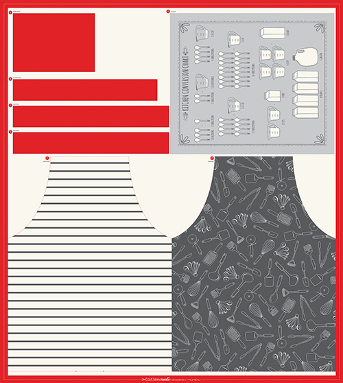 Cut Sew Create Packaged Digital Panel By Moda - Apron & Tea Towel 49" X 44" Min. Of 4