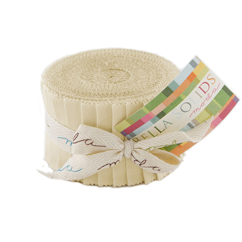 Bella Solids Junior Jelly Roll - Natural - Packs Of 4