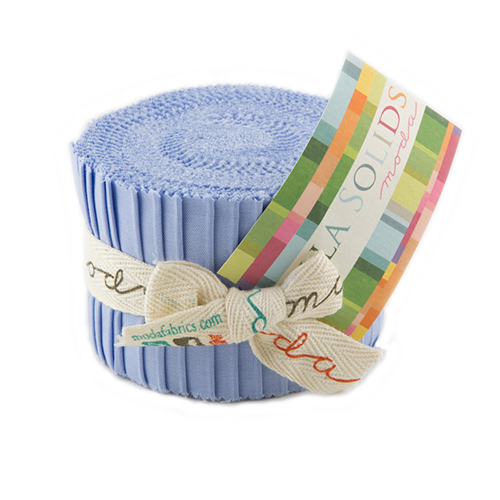 Bella Solids Junior Jelly Roll - Baby Blue - Packs Of 4