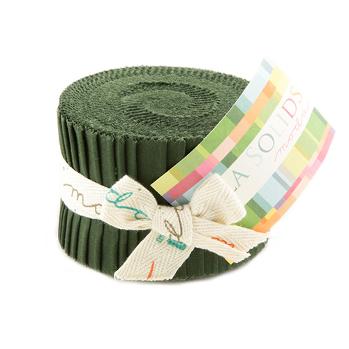 Bella Solids Junior Jelly Roll - Pine - Packs Of 4