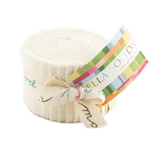 Bella Solids Junior Jelly Roll - Ivory - Packs Of 4