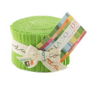 Bella Solids Junior Jelly Roll - Lime - Packs Of 4