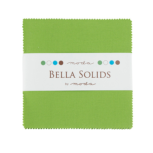 Bella Solids Charm Packs - Fresh Grass -  Packs Of 12