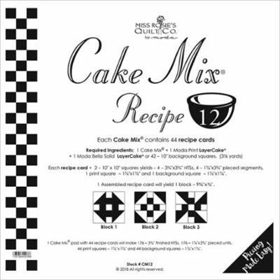 Cake Mix Recipe 12 Paper Piecing By Moda - Packs Of 4
