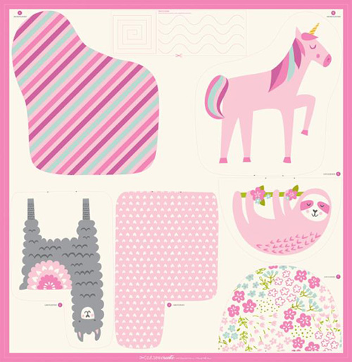 Cut Sew Create Packaged Digital Panel By Moda - Cut & Sew Animals 38" X 37\' Min. Of 4