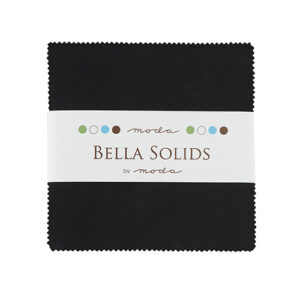 Bella Solids Charm Packs - Black - Packs Of 12