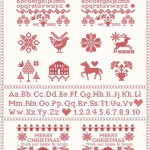 Christmas Stitched By Fig Tree & Co. For Moda - 24" X 44" Panel - Snow - Poinsettia