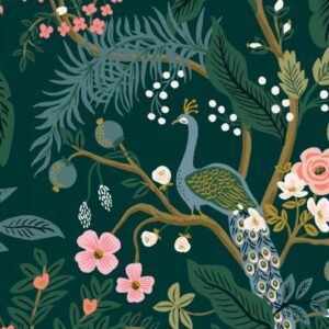 Vintage Garden By Rifle Paper Co. For Cotton + Steel - Hunter Canvas Metallic Fabric