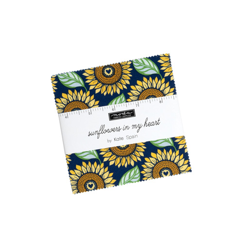 Sunflowers In My Heart Charm Packs By Moda - Packs Of 12