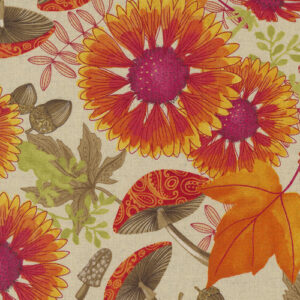 Forest Frolic By Robin Pickens For Moda - Indian Blanket Flowers Mochi Linen - Cream