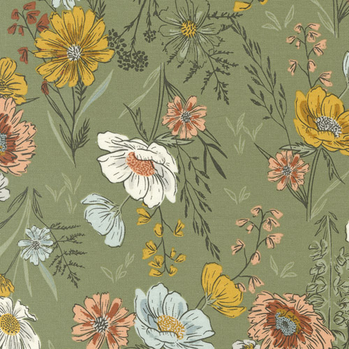 Woodland & Wildflowers By Fancy That Design House For Moda - Stones Moss
