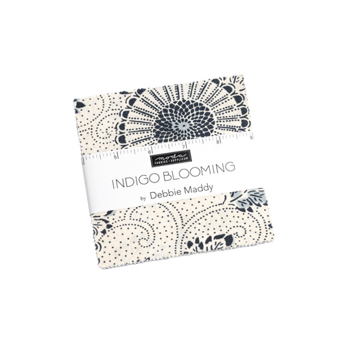Indigo Blooming Charm Packs By Moda - Packs Of 12