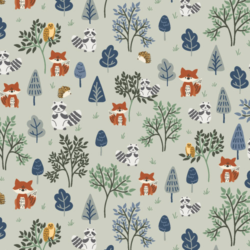 Forest Friends By Ashleigh Fish For Rjr Fabrics - Subtle Sage
