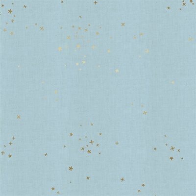 Cotton + Steel Basics By Cotton + Steel - Freckles - Baby Blues -  Unbleached Metallic