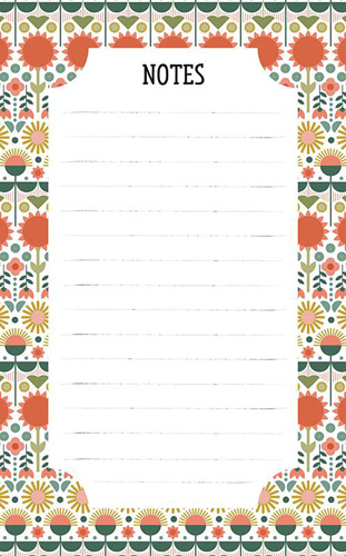 Notepad Popping Flowers By Gingiber For Moda - Multiple Of 6