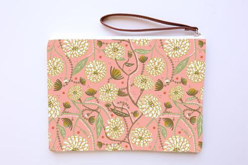 Pouch Pink Garden By Gingiber For Moda - Multiple Of 6