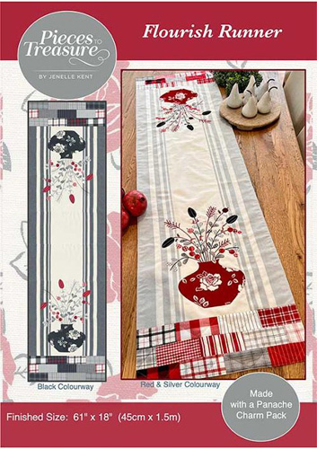 Flourish Table Runner Quilt Pattern By Pieces To Treasure For Moda - Minimum Of 3