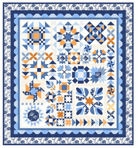 Denim & Daisies 66" X 72" Kit By Fig Tree & Co. For Moda