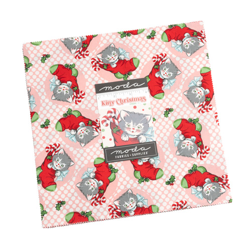 Kitty Christmas Layer Cakes By Moda - Packs Of 4