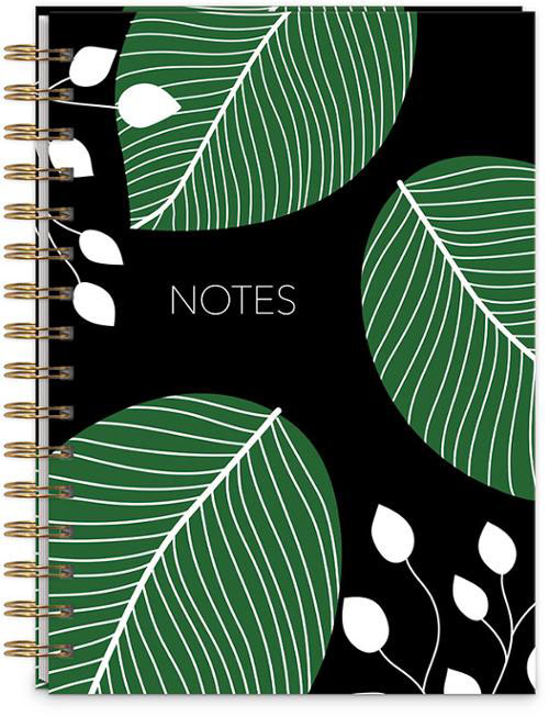 Kg Green Garden Spiral Journal Leaf 6.75" X 8.5" By Punch Studio For Moda  - Multiple Of 4