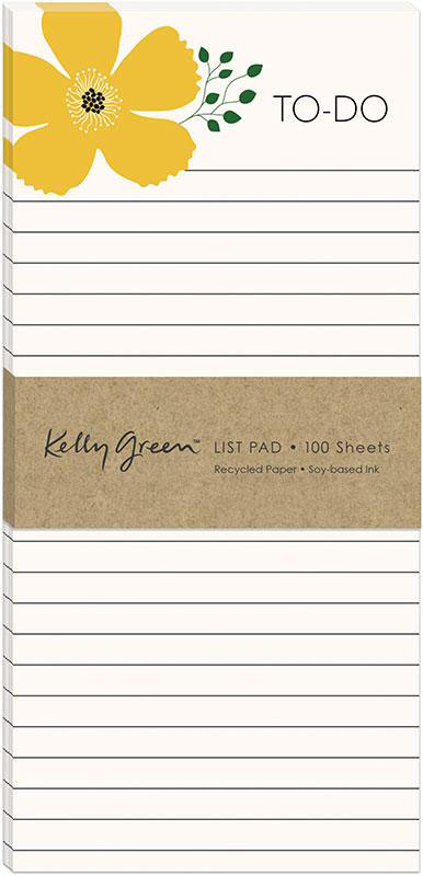 Kg Green Garden List Pad Yellow 4" X 8.5" By Punch Studio For Moda  - Multiple Of 4