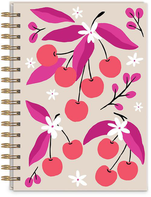 Kg Fruit Market Spiral Journal Cherry 6.75" X 8.5" By Punch Studio For Moda  - Multiple Of 4