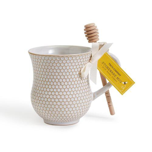Honeycomb Mug W/Honey Dipper By Twos Company Inc. For Moda  - Multiple Of 2