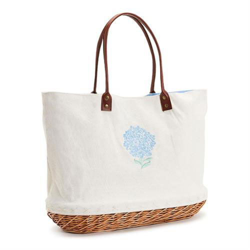 Hydrangea Basket Tote Bag By Twos Company Inc. For Moda