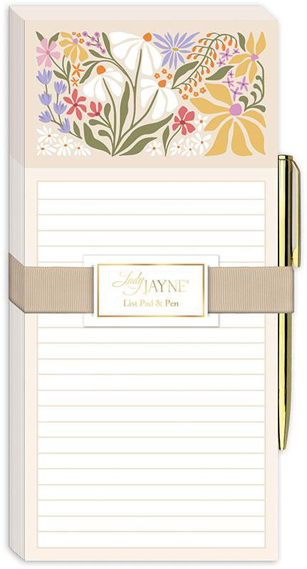 Fm Magnetic Notepad W/Pen Wildflower By Lady Jayne For Moda  - Multiple Of 6