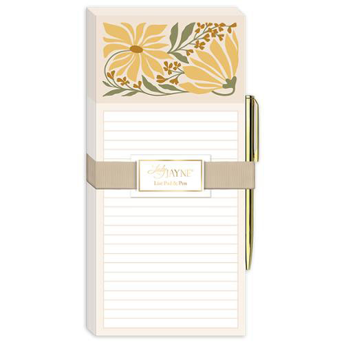 Fm Magnetic Notepad W/Pen Sunflower By Lady Jayne For Moda  - Multiple Of 6