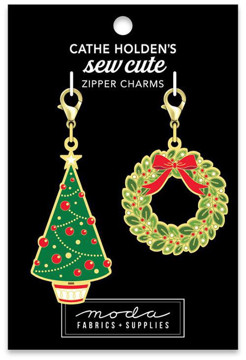 Tree & Wreath Zip Pull 2ct By Cathe Holden For Moda  - Multiple Of 3