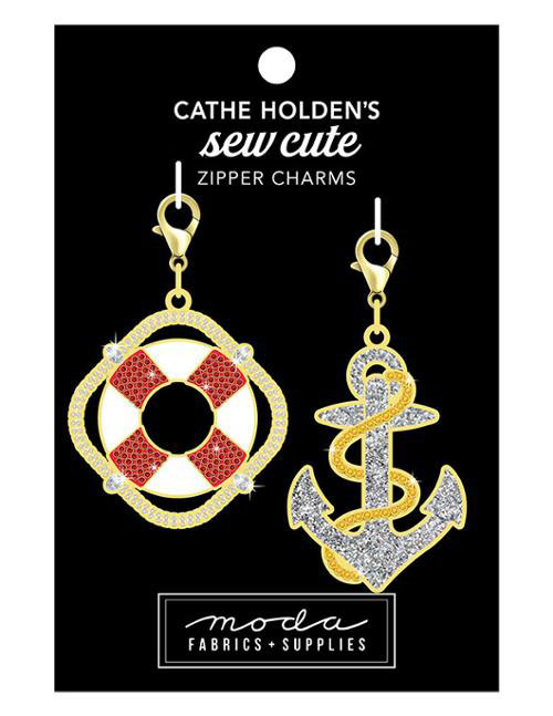 Life Ring Anchor Zip Pull 2ct By Cathe Holden For Moda  - Multiple Of 3