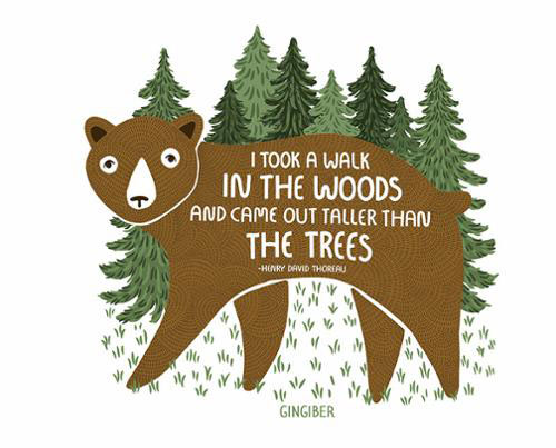 Walk In The Woods Sticker By Gingiber For Moda - Multiple Of 6
