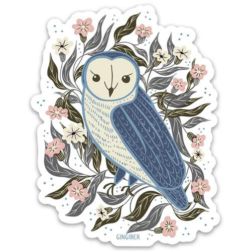 Blue Owl Sticker By Gingiber For Moda - Multiple Of 6