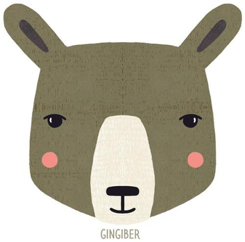 Woodland Bear Sticker By Gingiber For Moda - Multiple Of 6