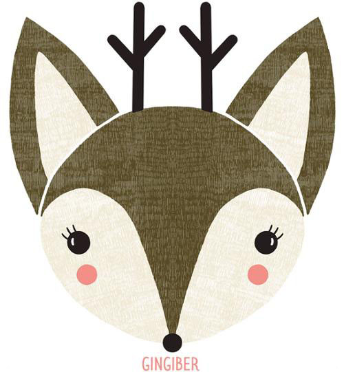 Woodland Deer Sticker By Gingiber For Moda - Multiple Of 6