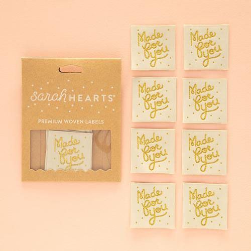 Sew In Labels Made For You Gold By Sarah Hearts For Moda - Multiple Of 6