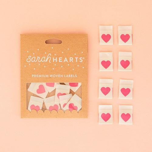 Sew In Labels Pink Heart By Sarah Hearts For Moda - Multiple Of 6