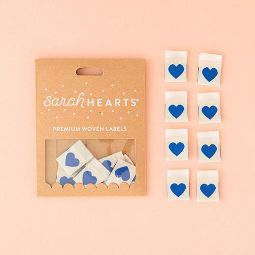 Sew In Labels Blue Heart By Sarah Hearts For Moda - Multiple Of 6