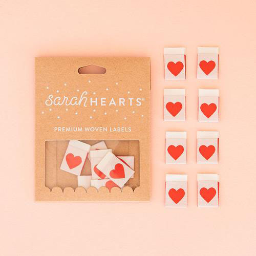 Sew In Labels Red Heart By Sarah Hearts For Moda - Multiple Of 6