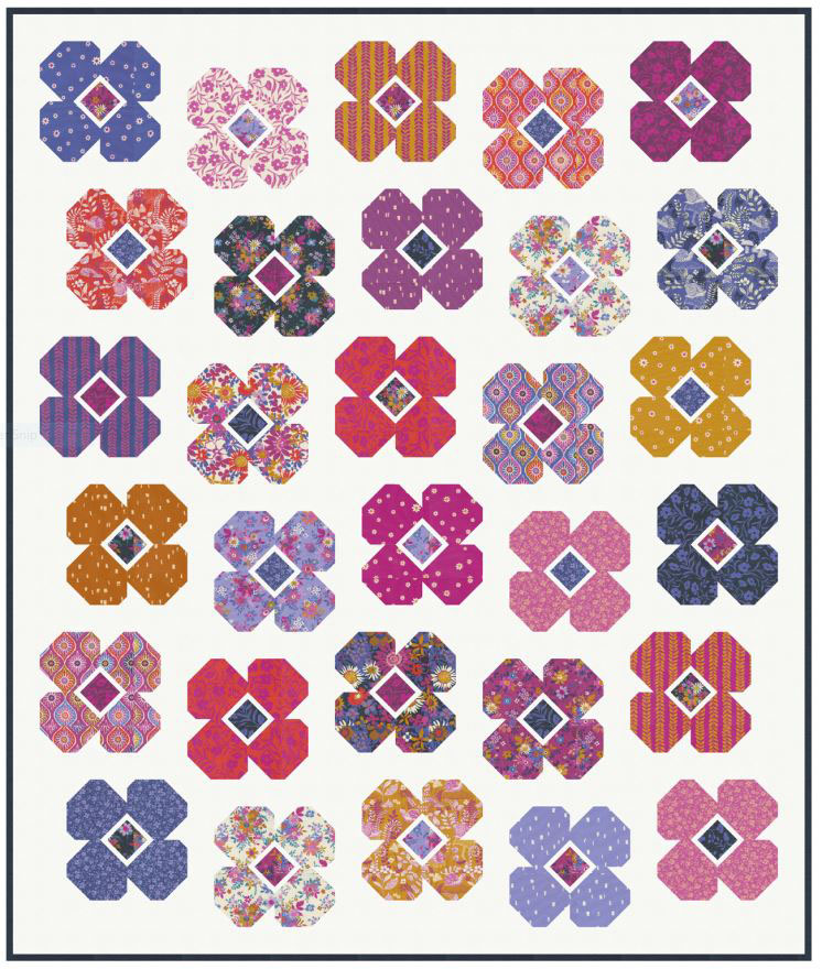 Playful Posies Pattern By Happy Quilting For Moda  - Minimum Of 3