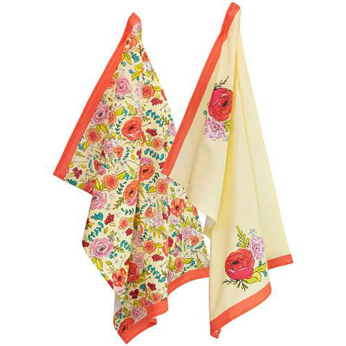 Flower Party Tea Towel 2ct By Boston International For Moda  - Minumum  Of 2