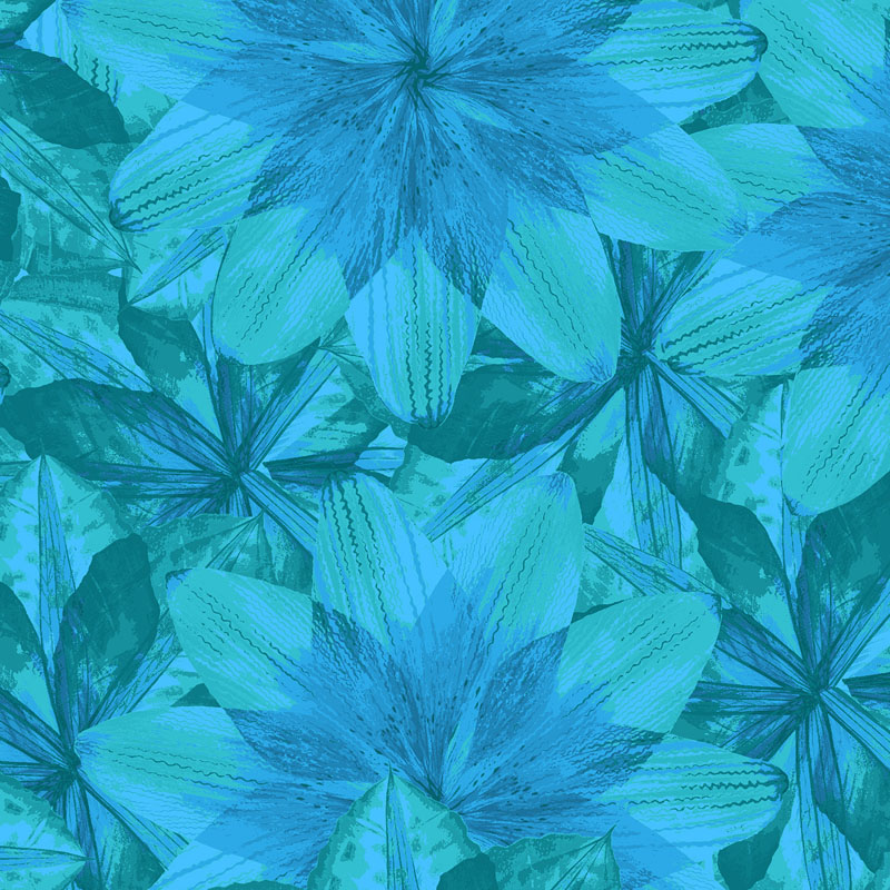 Kaleidoscope Floral By Rjr Studio For Rjr Fabrics - Blue & Teal