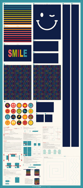 Smile Backpack Packaged Panel 74" X 44" By Stacy Iest Hsu For Moda - Multi - Minimum Of 3