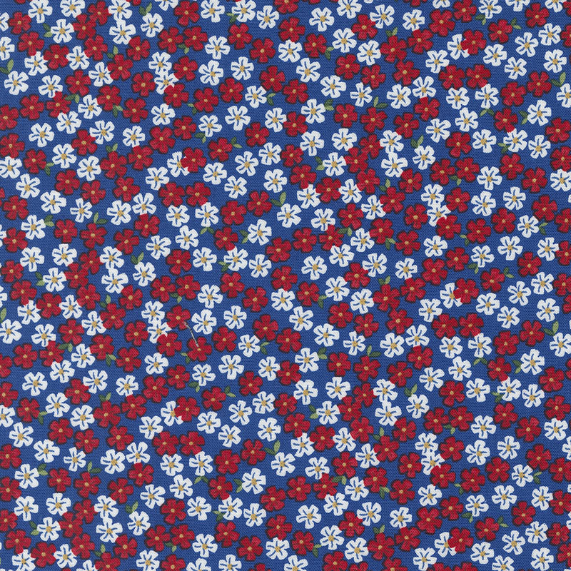 Red White And Bloom By Deb Strain For Moda - Midnight Blue