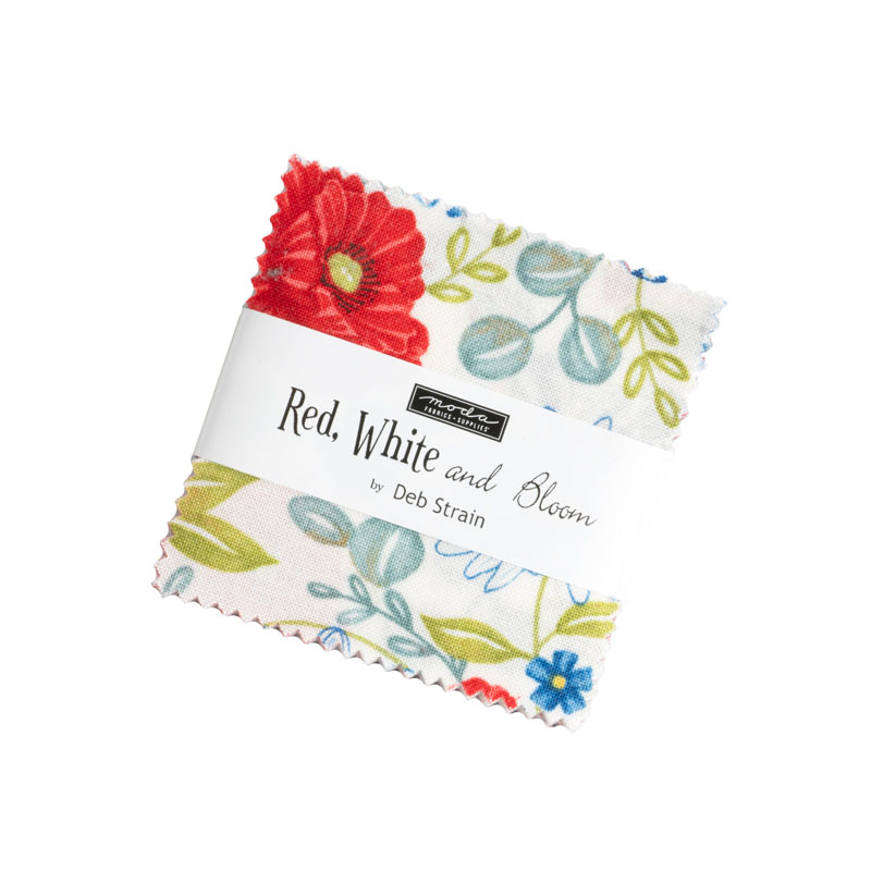 Red White And Bloom Mini Charm Packs By Moda - Packs Of 24