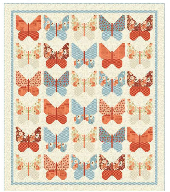 Flitter Floral Butterfly Pattern By Stacy Iest Hsu For Moda - Minimum Of 3