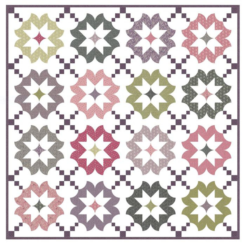 Blossoming Stars Pattern By Happy Quilting For Moda - Minimum Of 3