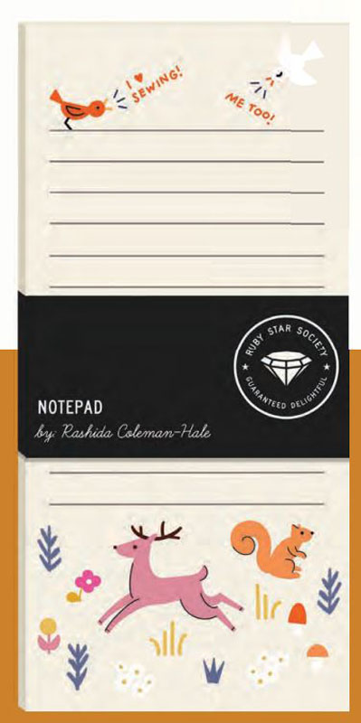 Woodland Notepad 4" X 8.5" By Rashida Coleman-Hale For Moda - Multiple Of 4