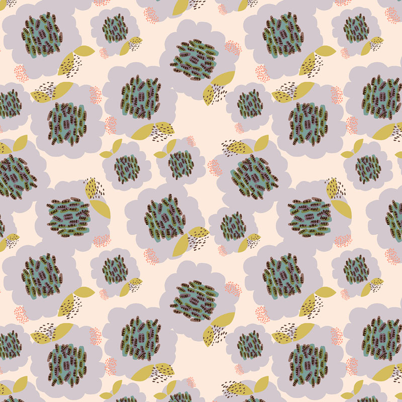 Flower Patch By Rebekka Connelly For Cotton + Steel Fabrics - Lilac